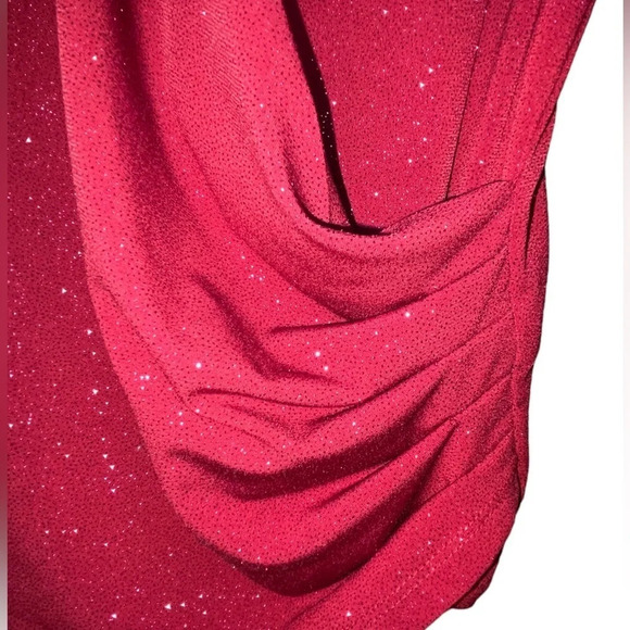 VINCE CAMUTO Opulent Mood Sparkle Long Sleeve Top Florence Red Size 2X Blouse - Picture 4 of 7